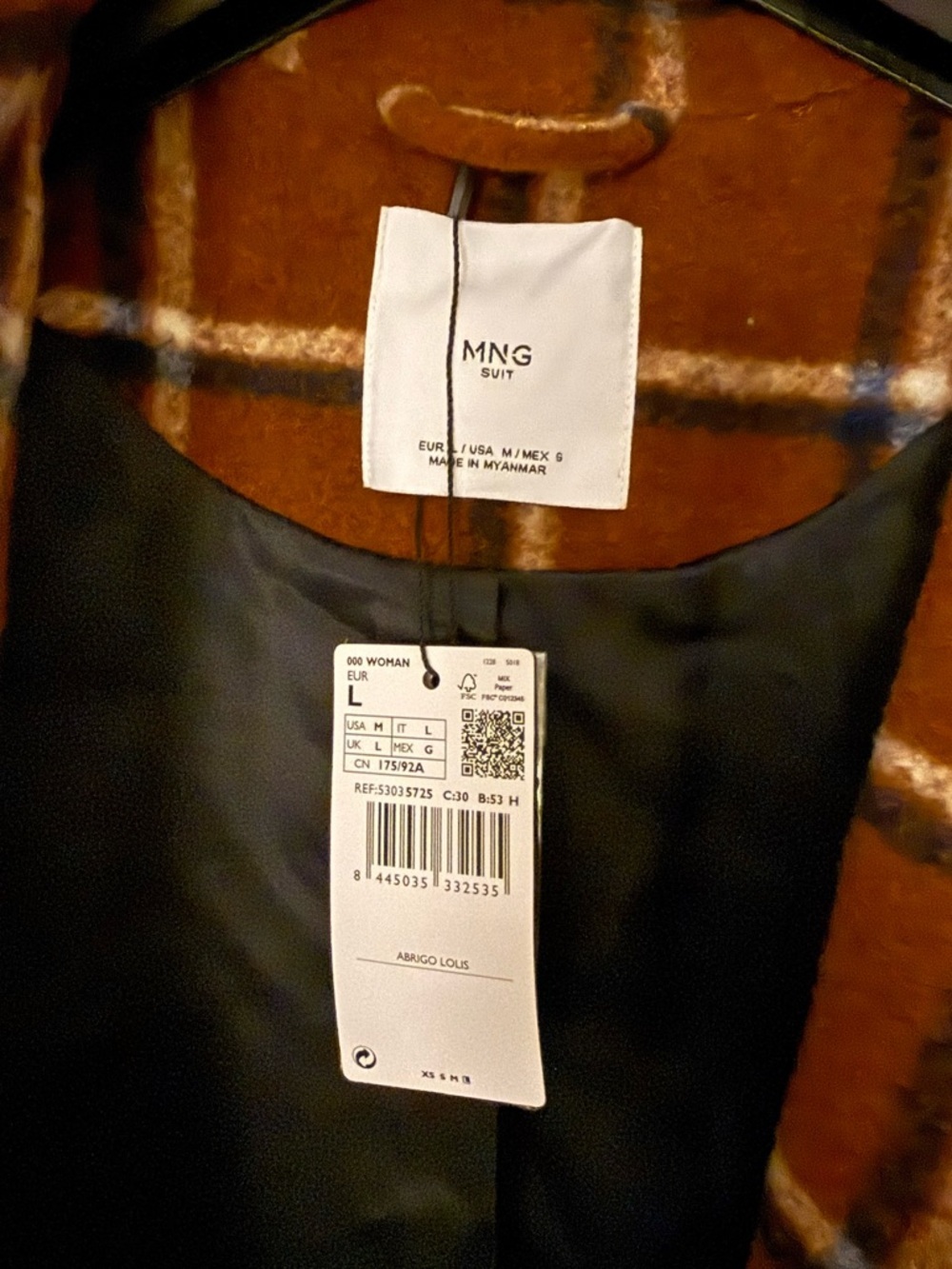 NWT Mango Plaid Cocoon Pea Coat - Picture 2 of 7